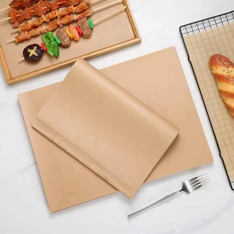 200Pcs Air Fryer Parchment Paper Burger Dessert Sandwich Wrapping Brown Wax Paper Kitchen Oven Paper Oasis Select
