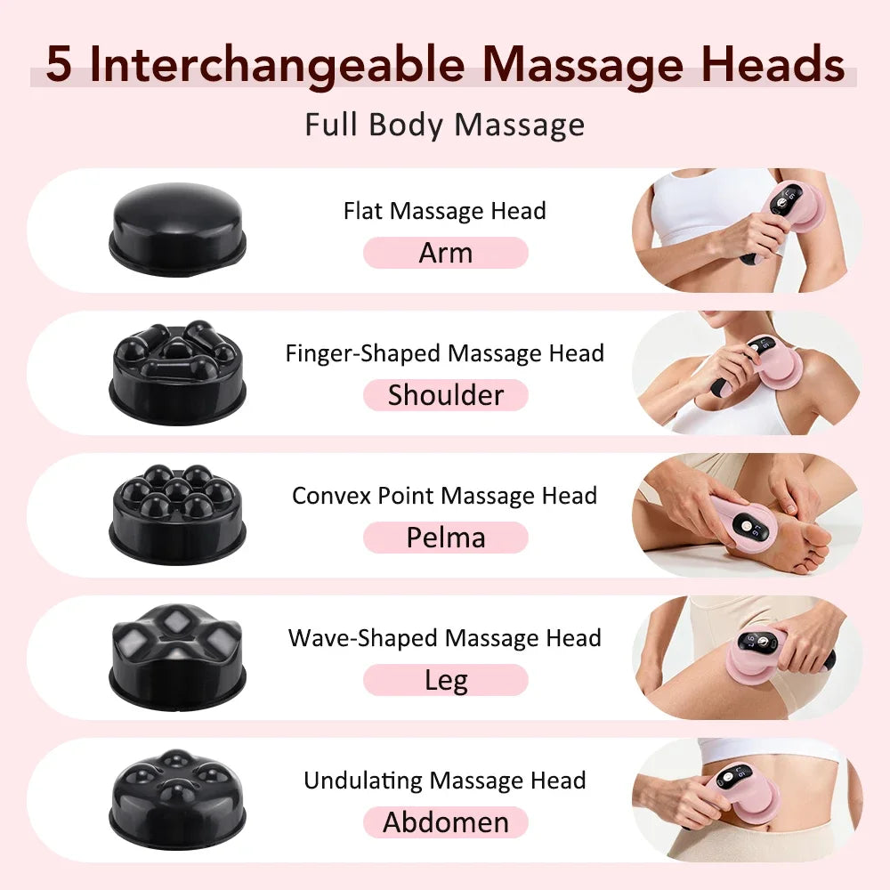 Cordless Body Sculpting Massager – 6 Levels & 5 Heads