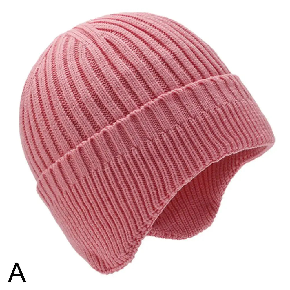 Outdoor Winter Knitted Hat For Men Women Plush Warm Cap Earmuff Casual Fashion Thick Cycling Ear Protection Hats Oasis Select Pink