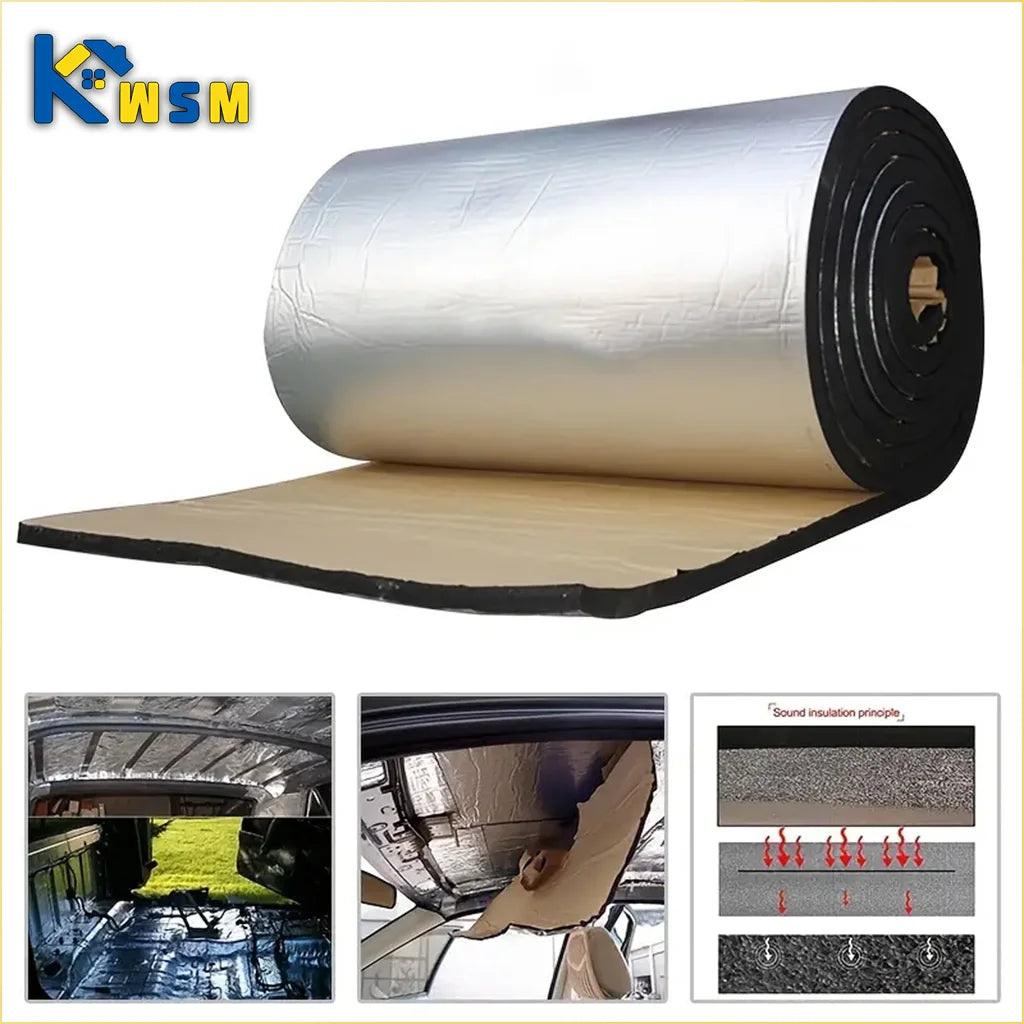 5/10MM Sound Deadener Heat Insulation Mat Car Van Sound Proofing Deadening Insulation Car Hood Insulation Silent Door Wall Oasis Select
