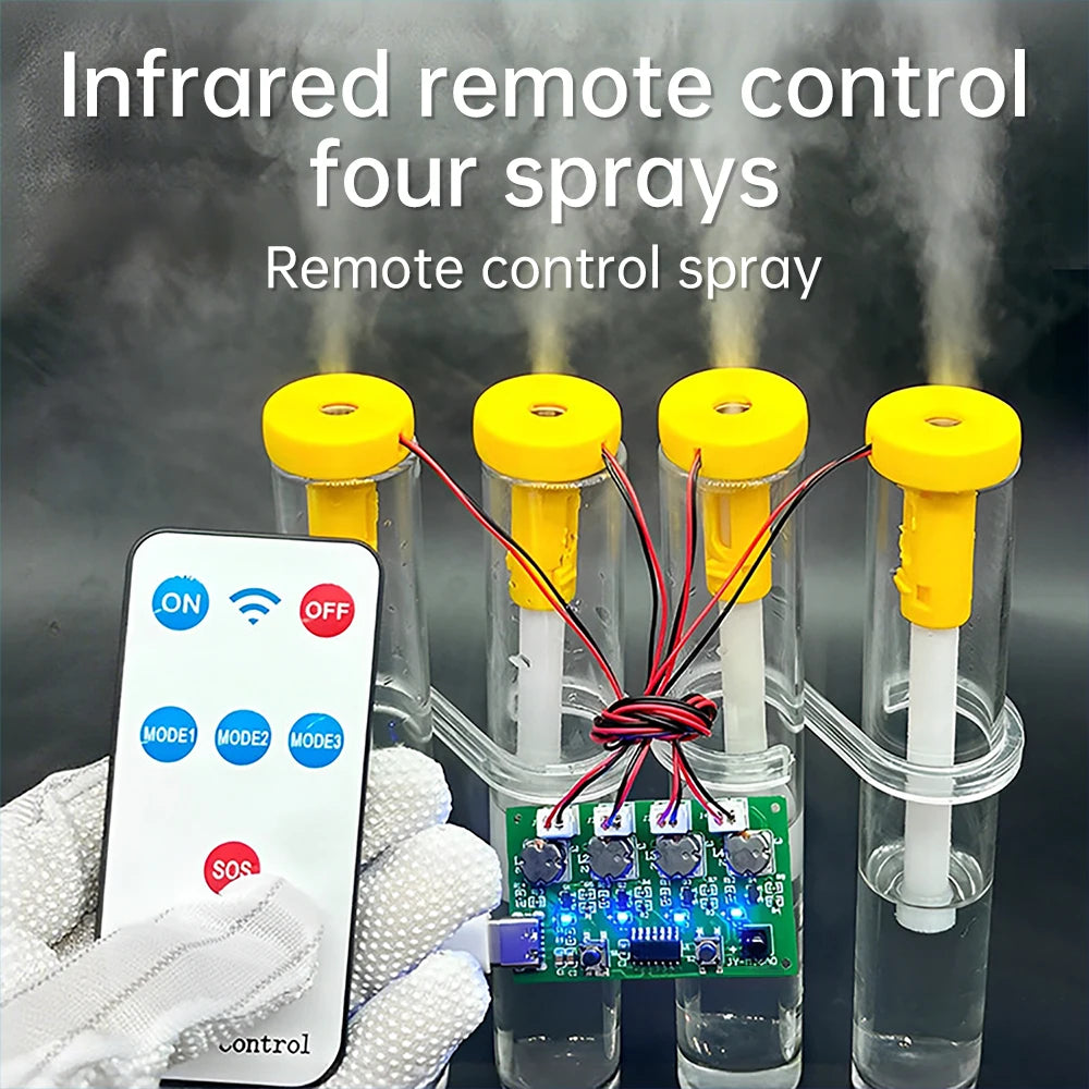 DC 5V RF infrared Remote Control 4 Spray Humidifier Module Atomization Control Board DIY Ultrasonic Atomizer Type C interface Oasis Select
