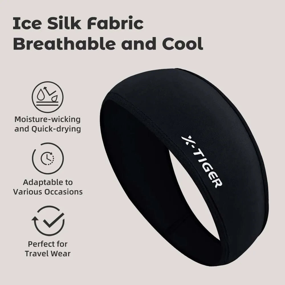 X-TIGER Ice Silk Cycling Headband Sweat-absorbing Elastic Gym Fitness Running Headscarf Breathable Quick-drying Sports Headband Oasis Select