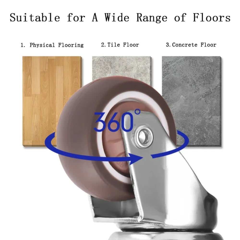 4pcs Universal Swivel Casters Heavy Duty Furniture Wheel Castor Silent Trolley Wheels for Table Chair Sofa with Safety Brake Oasis Select
