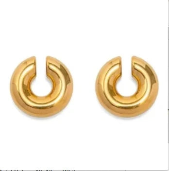 Hoop Earrings for Women Trendy Golden Stainless Steel Earring Jewelry New Oasis Select D56 Gold