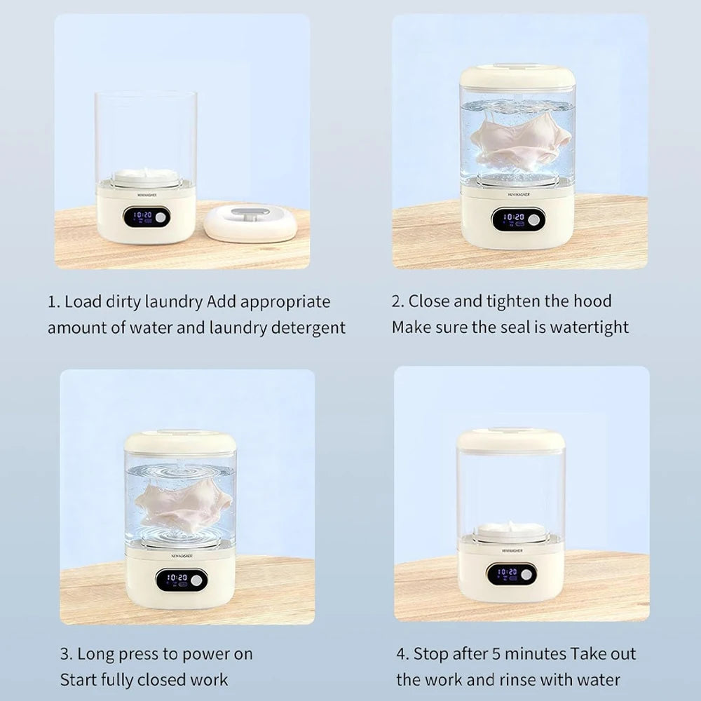 Wireless Charging Portable Mini Washing Machine for Delicates