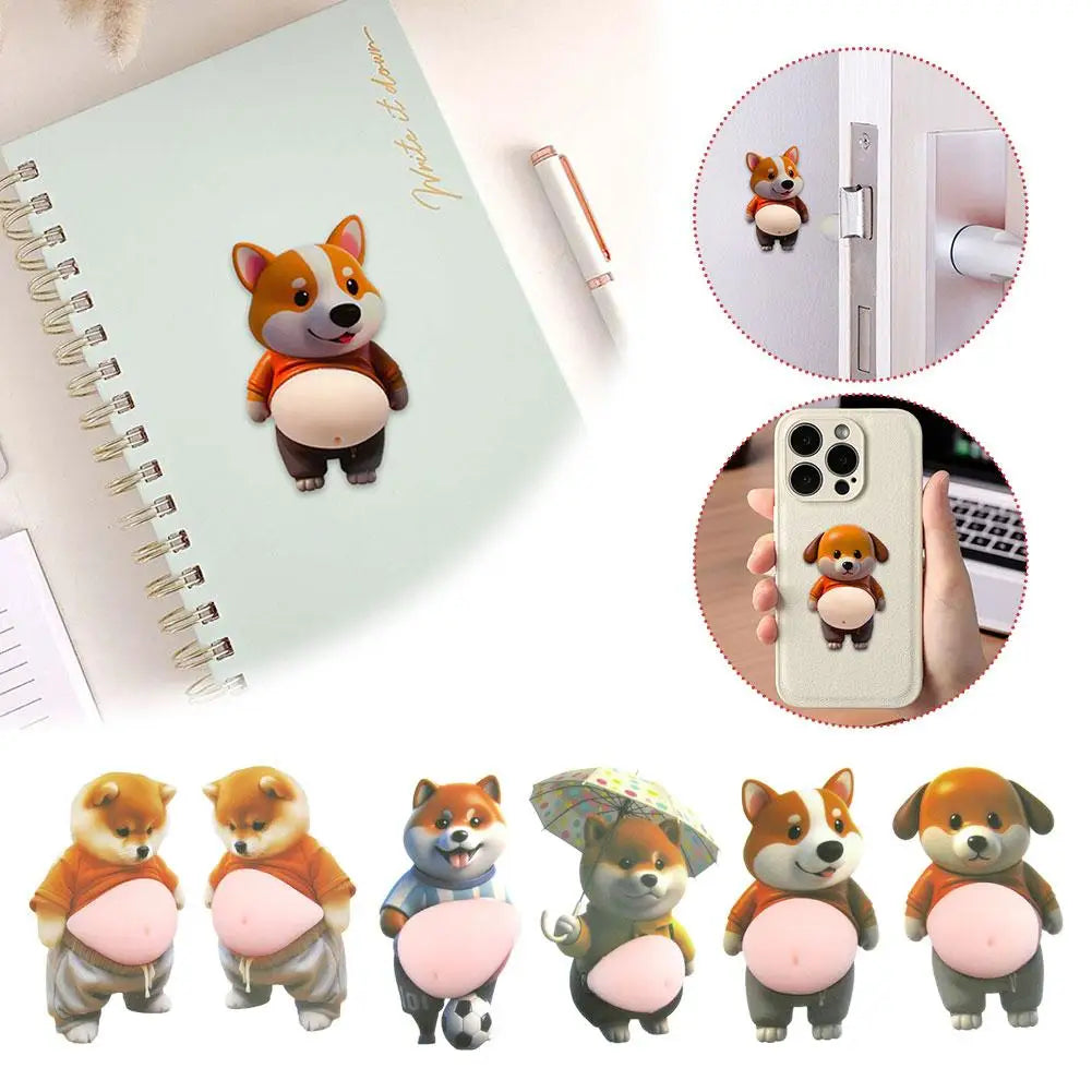 3D Cute Puppy Sticker Squeezeable Shiba Inu Phone Case Decoration Children's Birthday Party Favor Festival Supplies Oasis Select