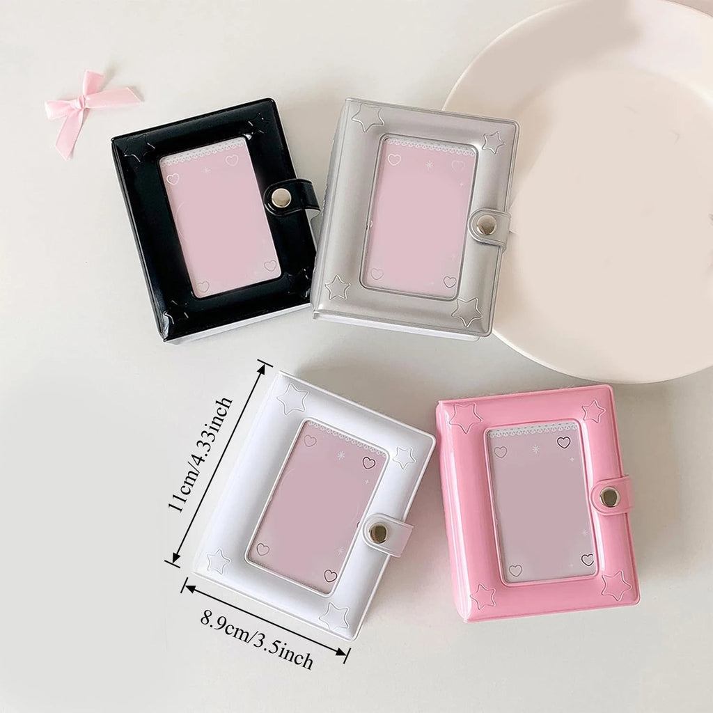 Mini Photo Album 2x3 Inch PVC Cover Hollow Cover 20 Pages Kpop Fans Idol Cards Travel Gift Portable Storage Book Cute Colors Oasis Select