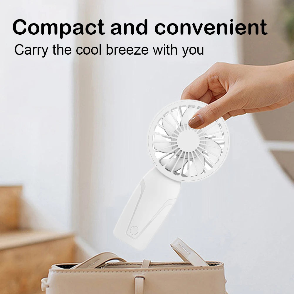 USB Rechargeable Mini Handheld Fan – 3-Speed Compact Cooling Personal Handheld Fan Oasis Select