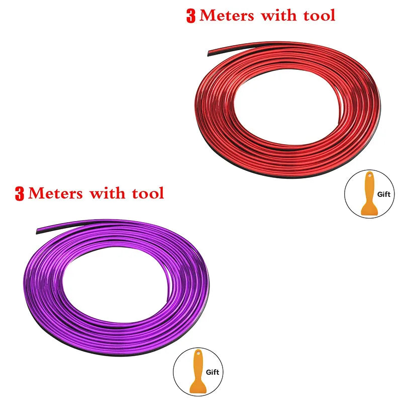 1/2pc Universal Car Moulding Decoration Flexible Strips Interior Auto Mouldings Car Cover Trim Dashboard Door Edgein Car-styling Oasis Select 3M Mix-2pcs 4