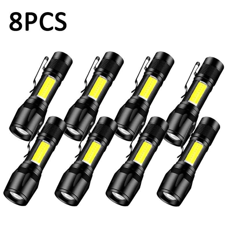 Mini UV LED Flashlight USB Rechargeable Waterproof 800LM Torch
