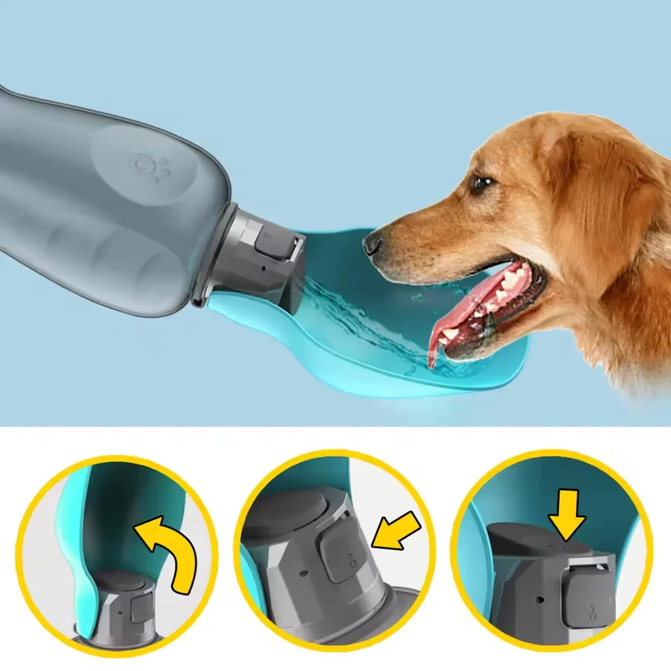 800ml large capacity dog outdoor pet water cup portable accompanying cup folding flip water feeder outdoor water bottle supplies Oasis Select