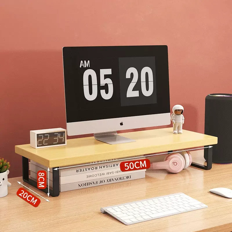Wood Monitor Riser Shelf & Desk Organizer Stand 30/40/50cm