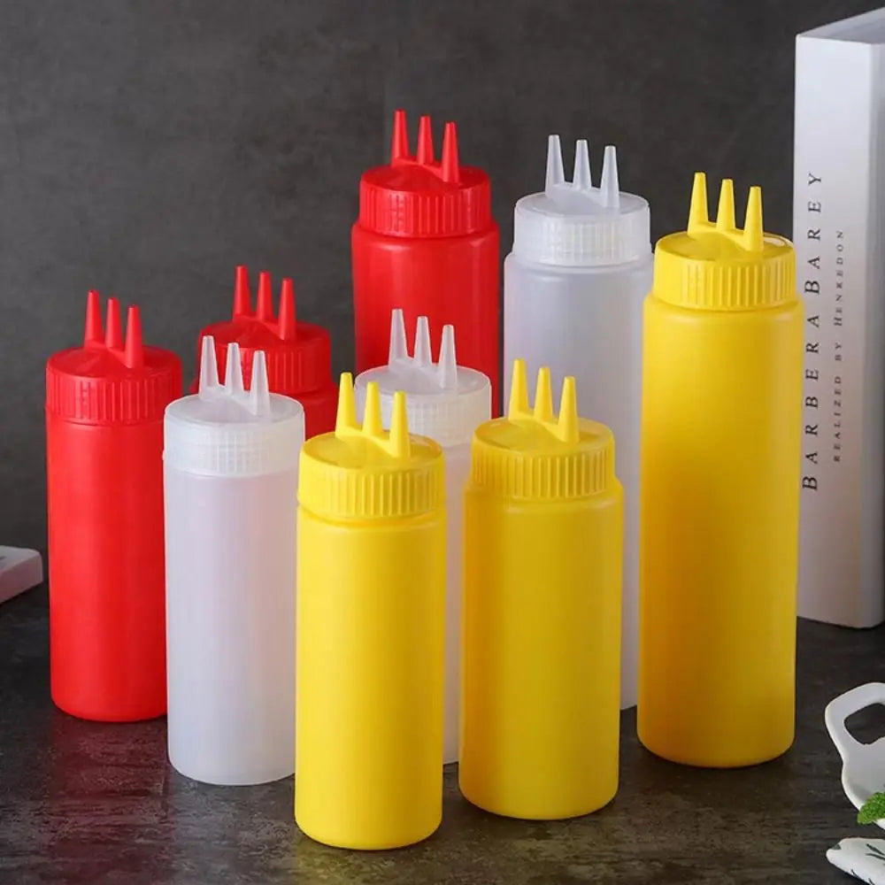 New Plastic Squeezing Sauce bottle Graduated Squeezable Gravy Boats Tableware Reusable Jam Container Oasis Select