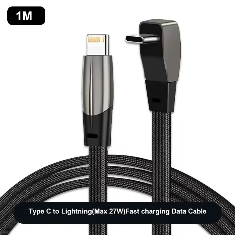 1m Cable 60W Fast Charging Elbow Charger For Tesla Model 3 Highland Model Y Juniper Phone Data Charging PD Charge Accessories Oasis Select 27W C TO APPLE