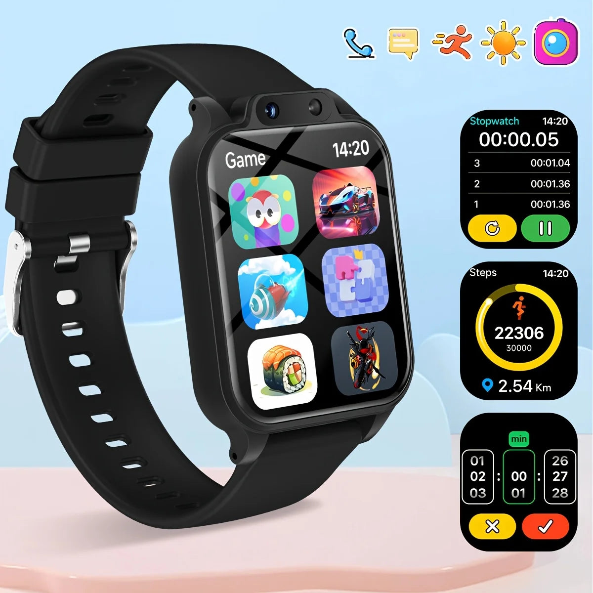 Kids' Smart Watch – 18 Educational Games, Camera & Pedometer