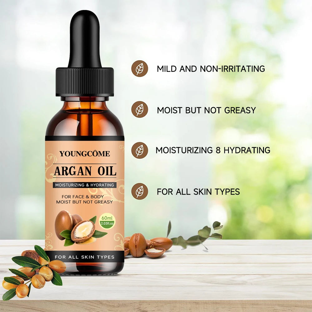 Moroccan Argan Oil Hair Serum – Frizz, Shine & Split Ends Hair Oil Serum Oasis Select