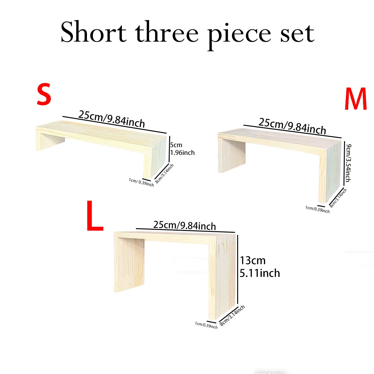 1pc ladder style wooden jewelry display rack long/short bracelet storage display rack countertop style store display rack Oasis Select Yellow-short Style