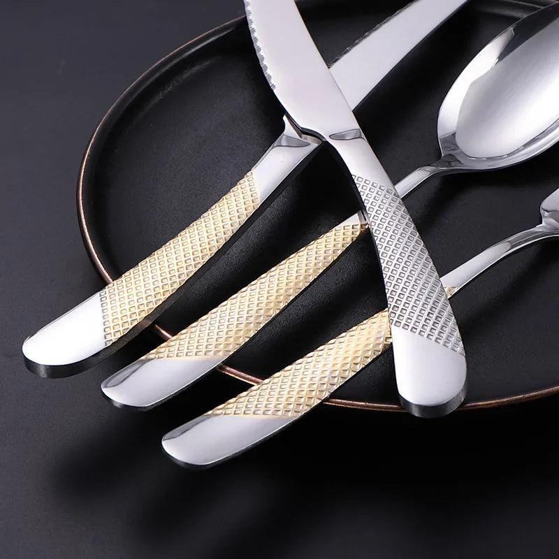 20pcs Stainless Steel Flatware Set for Wedding, Birthday, Bar & Bat Mitzvah - Elegant Cutlery with Dinner Knife, Fork, Spoon Oasis Select