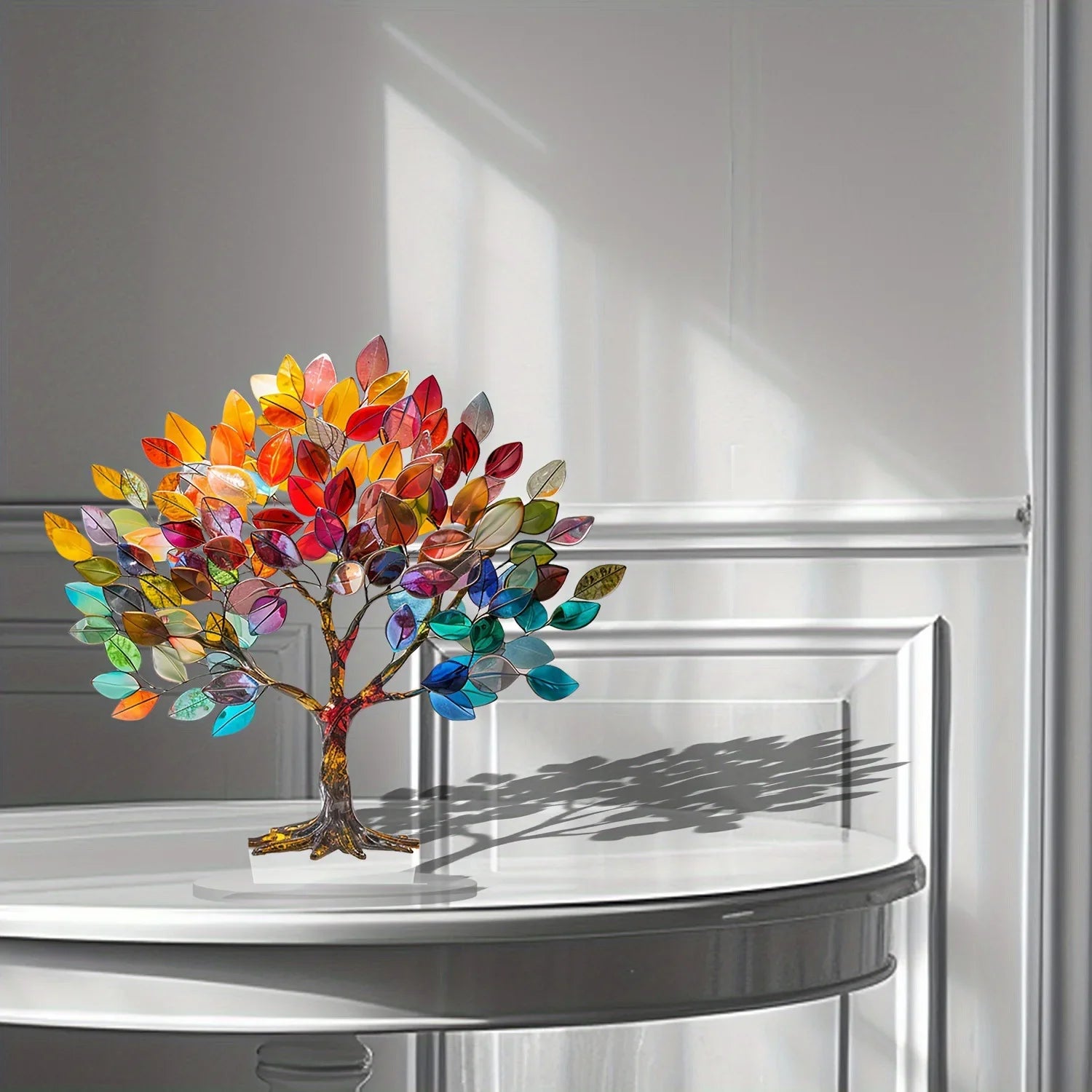 2D Flat Acrylic Tree of Life Desktop Decoration Small Decoration Waterproof Wear-resistant Desk Counter Pendant Decoration Oasis Select