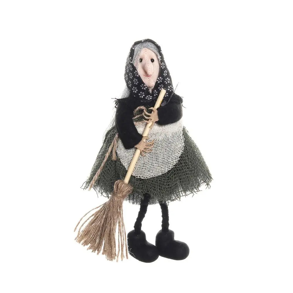 Halloween Witch Apron Ornament | Cute Broom Pendant Decor