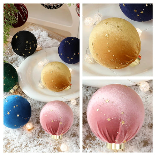 12-Pack 8cm Velvet Star Christmas Ball Ornaments | Tree Decor Christmas Tree Ornaments Oasis Select