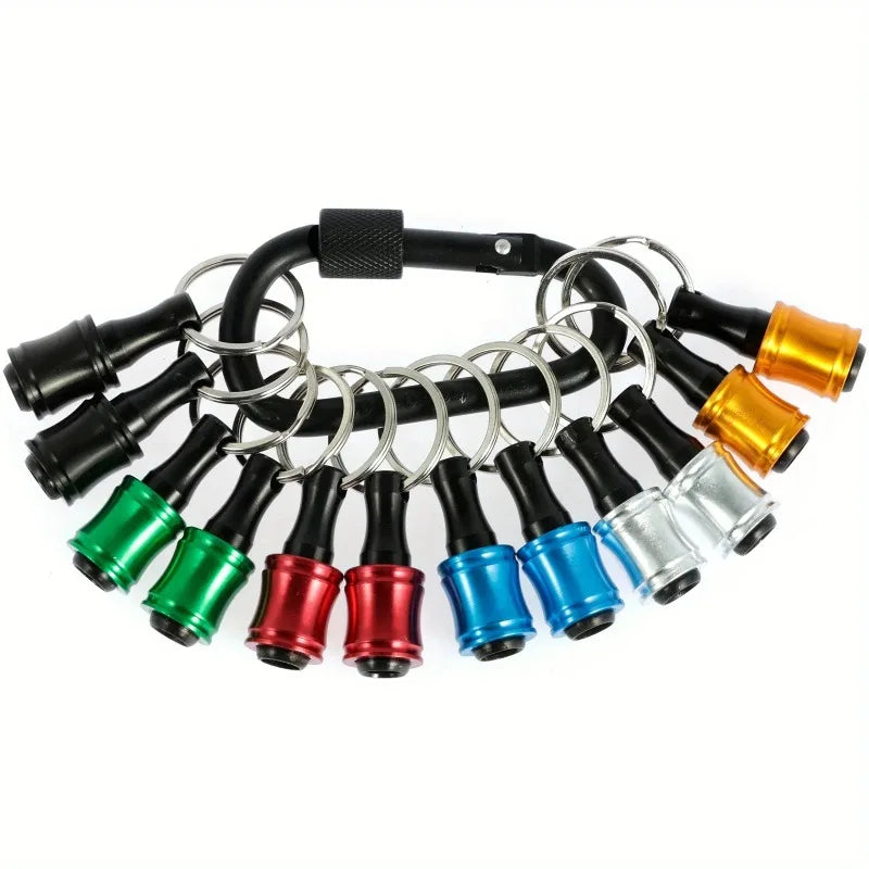 Multifunctional 1/4 Hex Shank Bit Extension Rod Keychain Carabiner Set Portable Drill Bit Storage Connecting Rod Hardware Tool Oasis Select
