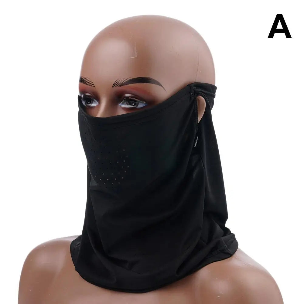 Unisex Face Scarf Breathable Ice Silk UV Sun Protection Mask Soft Adjustable Anti Ultraviolet Thin For Summer Outdoor Activities Oasis Select A