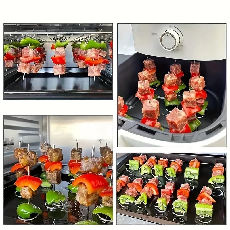 10pcs Air Fryer Oven, Vertical Grill, Skewer Grill, Universal Accessories, Food Grade 304 Stainless Steel Special Baking Needle Oasis Select