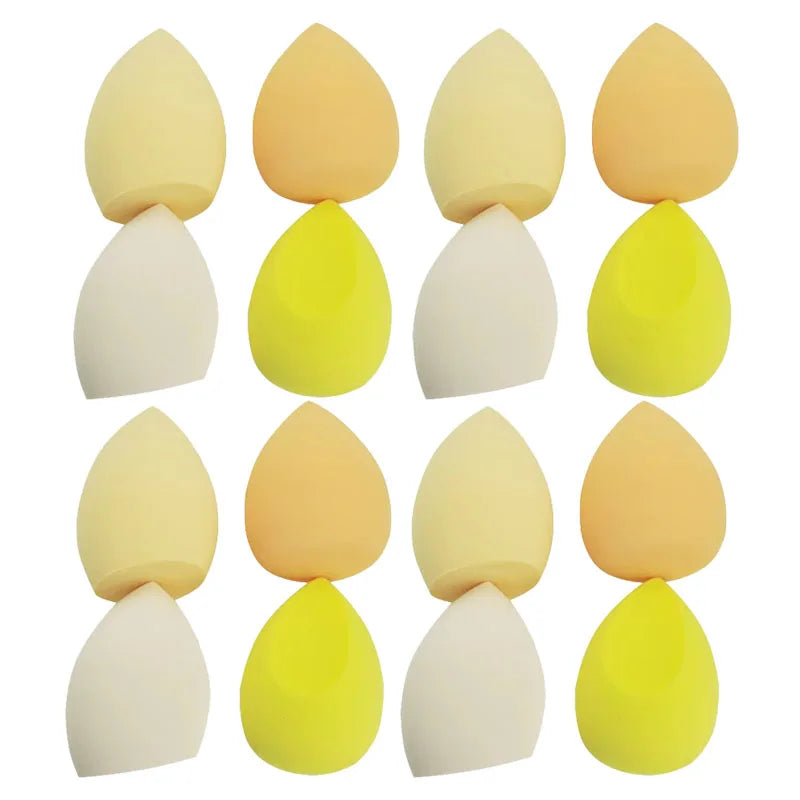 4/8/12/16pcs Makeup Sponge Cosmetic Puff Dry And Wet Combined Cosmetic Egg Women Foundation Powder Puff Bevel Cut Makeup Sponges Oasis Select 16pcs yellow