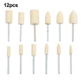 12pcs Wool Polishing Wheels Grinding Head Set 2.35mm Shank Felt Buffing Pads For Jewelry/Metal Polishing Rotary Tools Oasis Select 12pcs
