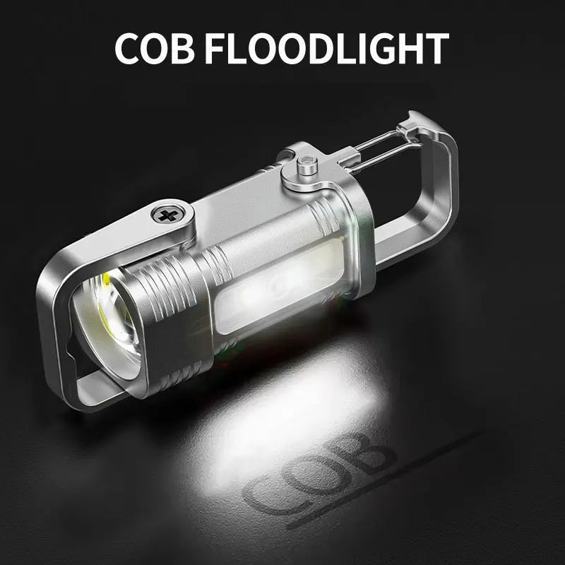 Outdoor Camping Portable Keychain Light Mini Key Light Emergency Work Light Long Battery Life Multi-function Flashlight Oasis Select