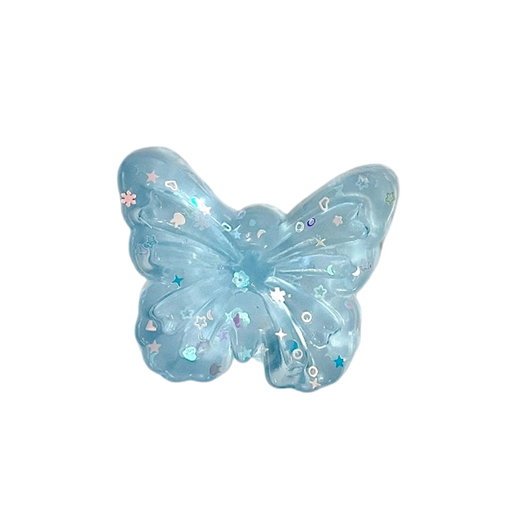 Maltose Squishy Toy Cute Mochi Anti Stress Fidget Toy Simulated Butterfly Shape Transparent Ball Quick-rebound Decompression Toy Oasis Select Blue One Size