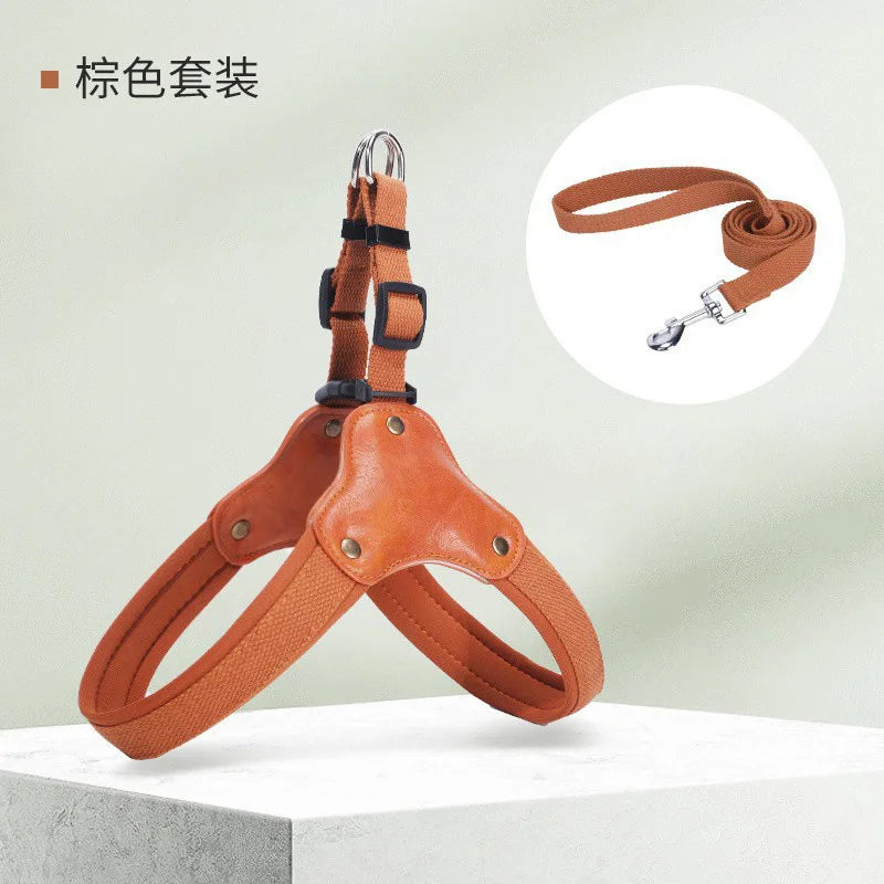No-Pull Dog Harness with Padded Handle Reflective Escape-Proof Leash Breathable Mesh for Medium Large Dogs Pet Walking Gear Oasis Select Brown suit XL