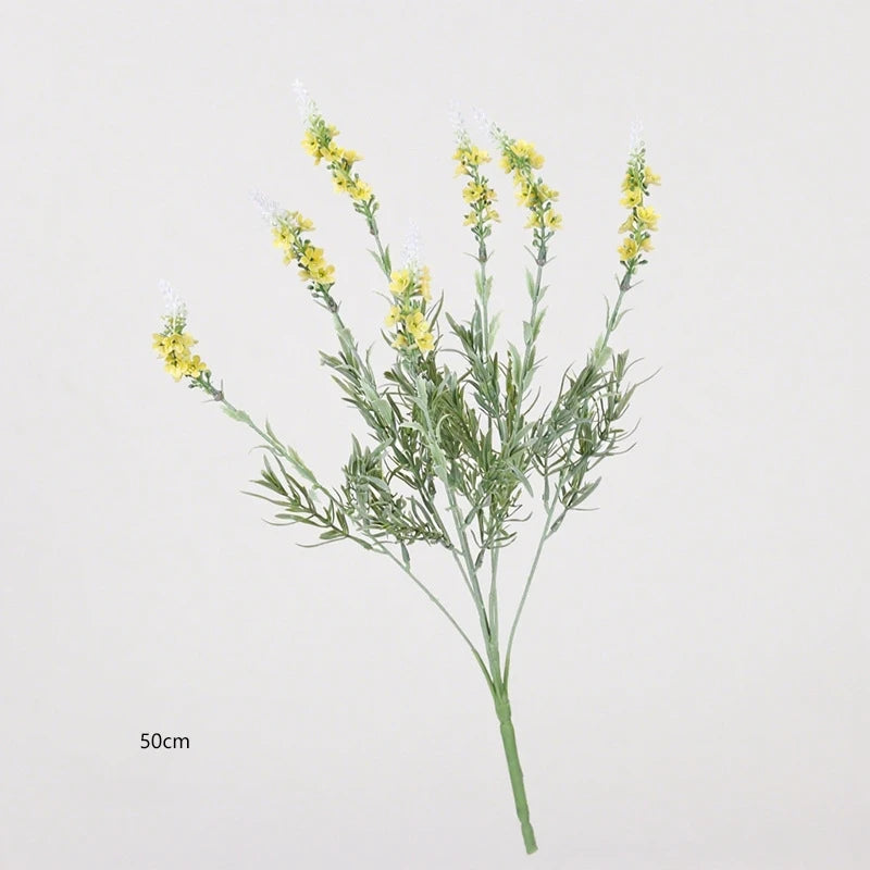 7-Branch 38cm Artificial Lavender Bouquet for Home Table Decor Hotel Wedding Floral Arrangement Fake Flower Oasis Select 7-Branch C-50cm