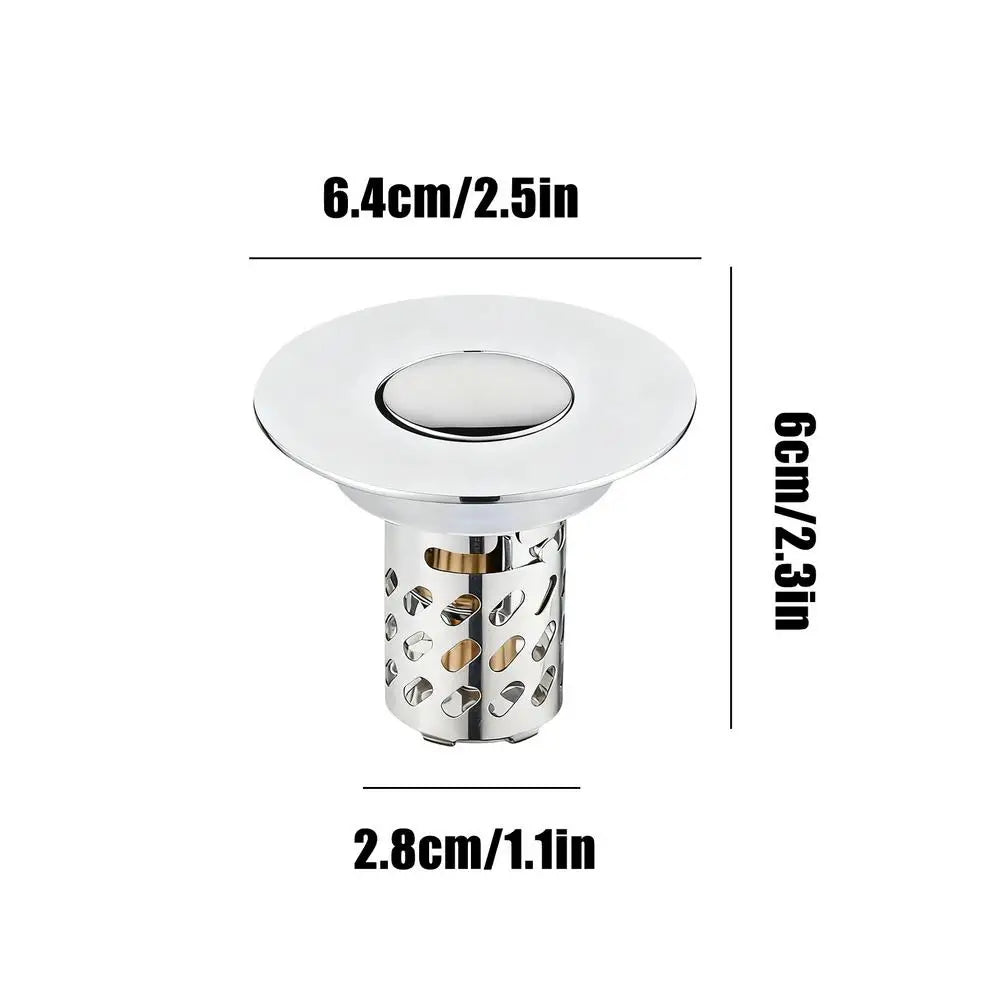Sink Strainer Rebound Drain Plug Filter Metal Basin Pop-up Sink Filter With Hair Catcher Bathroom Sink Drain Stopper Strainer Oasis Select square hole