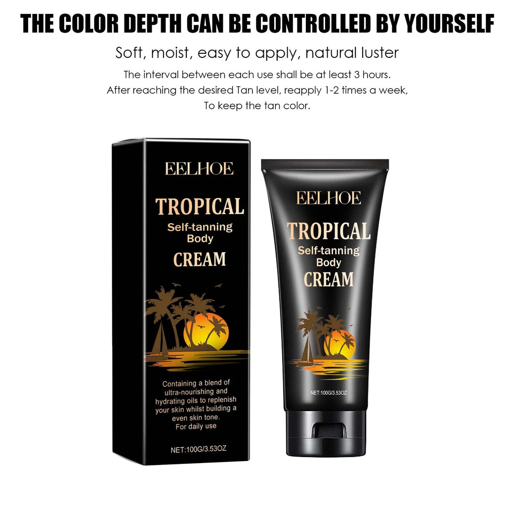 Body Self-Tanning Cream Self Tanner Quick Tanning Accelerator Body Natural Bronzer Dark Wheat Color Moisturizing Fake Tan Cream Oasis Select