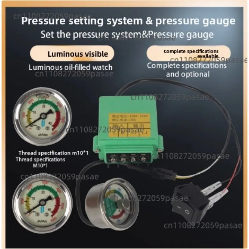 30MPA High Pressure Bike Pump with Gauge 40MPA Valve Inflator Preset Pressure Luminous Display Oasis Select