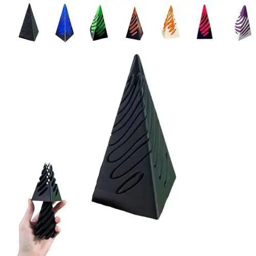 Impossible Pyramid Passthrough Sculpture - 3D Optical Illusion Art Decor Oasis Select Pure black 11x5x5cm 2PCS