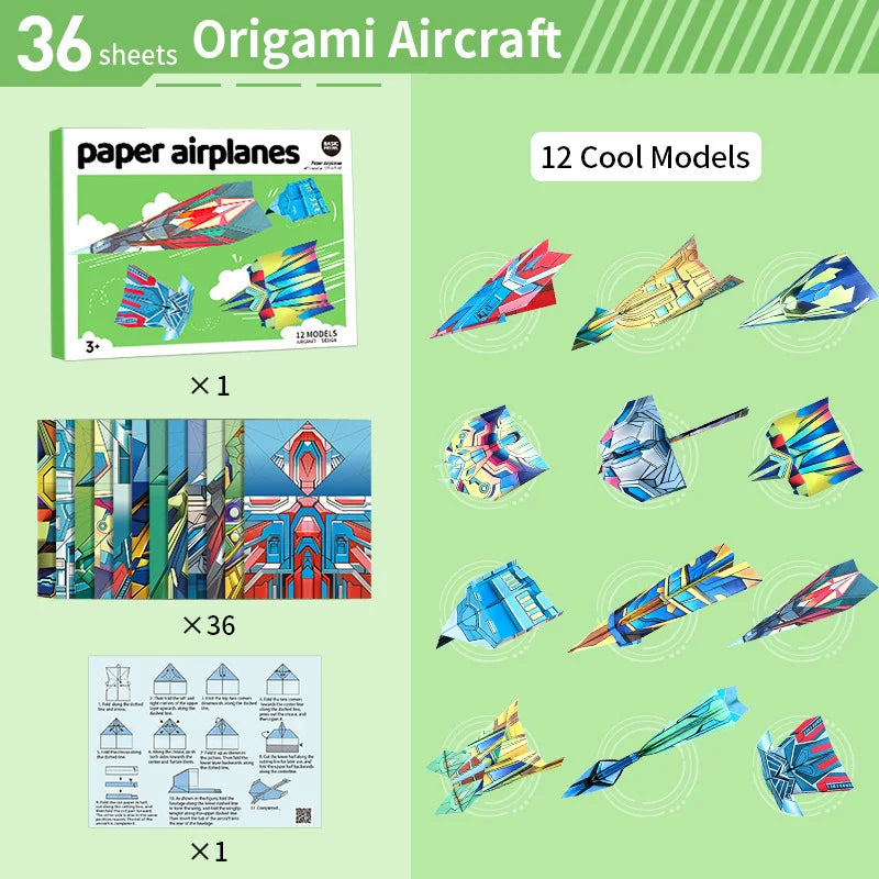 Interactive Paper Airplane Book: Easy Folding Flight Guide, Suitable for Young People and Beginners, with Colored Practice Pages Oasis Select MULTI