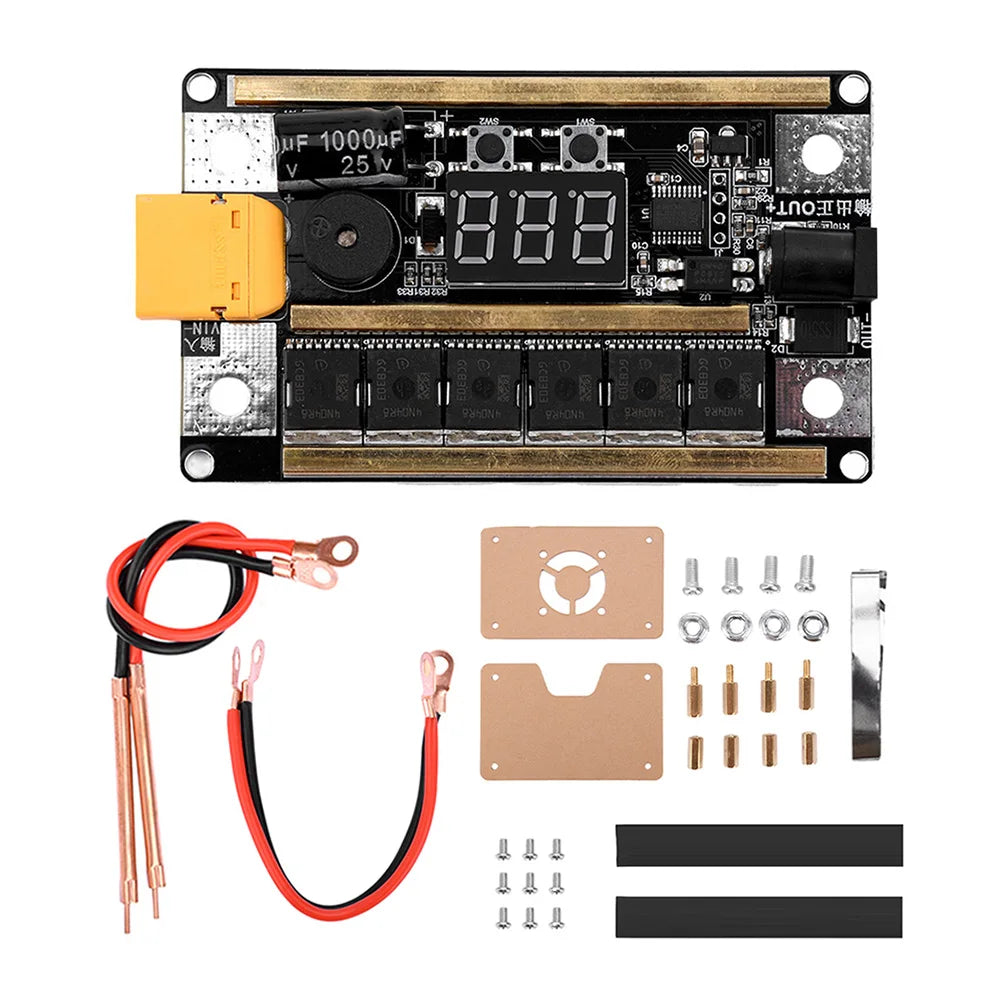 99 Gears DC12V Spot Welder Kit Digital Power Adjustable Spot Welding Pen Control Board Nickel Sheet For 18650 Lithium Battery Oasis Select With shell