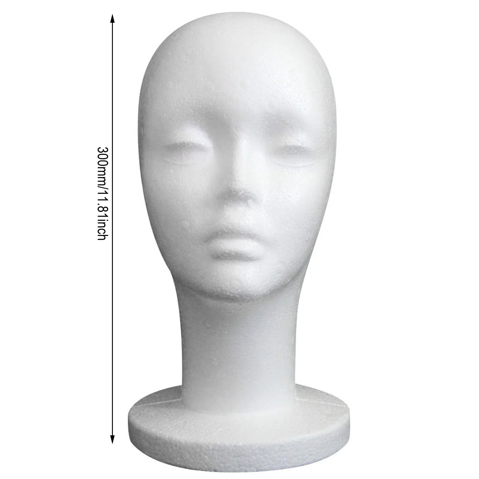 Female Styrofoam Mannequin Manikin Head Model Foam Wig Hair Glasses Display Oasis Select