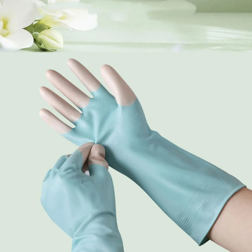 Household Dishwashing Gloves Women Washing Clothes Waterproof Wear Resistant Rubber Gloves Kitchen Cleaning Tools Tools Oasis Select