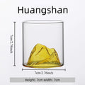 1pcs Transparent Japanese Style Glass Cup Mountain Pattern Tumbler Fashion Drinkware for Party and Daily Use Oasis Select Huangshan 101-200ml