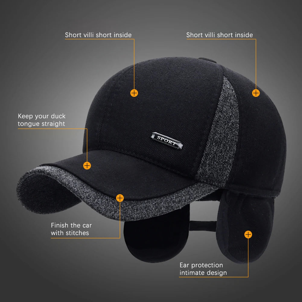 Winter Thermal Earflap Hat – Plush Windproof Cap | Swokii