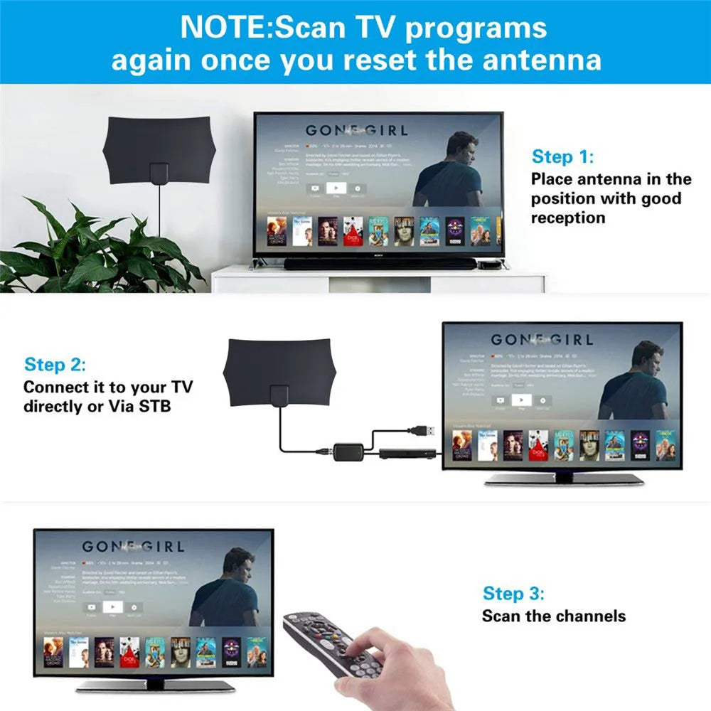 2025 New Hexagonal DVB-T and DVB-T2 Antenna with Amplifier, VHF, UHF, and FM Digital TV Antenna Oasis Select