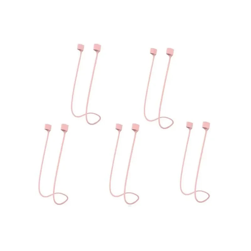 1-5pcs for AirPods Magnetic Silicone Anti-lost Neck Strap Wireless Earphone String Rope Headphone Cord Earphone Accessories Oasis Select 5pcs Pink No Magnetic
