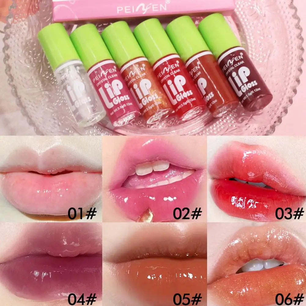 6-Piece Hydrating Lip Gloss & Lip Oil Plumper Set | Clear Glaze Lip Gloss Set Oasis Select