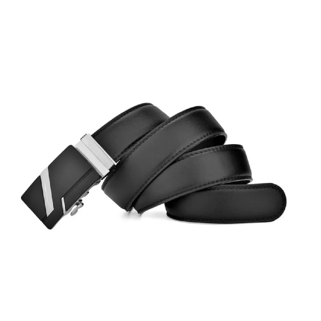 Men's high-quality PU leather belt, men's belt metal automatic buckle, long plus size luxury belt Oasis Select
