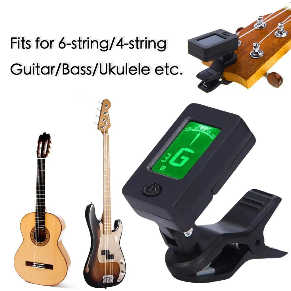 Professional Clip-On 360 Degree Acoustic Guitar Tuner LCD Screen Electric Digital Tuner For Acoustic Guitar Ukulele Accessories Oasis Select