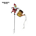 Solar Powered Watering Snowman Lights Vintage Metal Hanging Kettle Lantern Outdoor Garden Decor for Yard Patio Villa Decoration Oasis Select Warm White Light